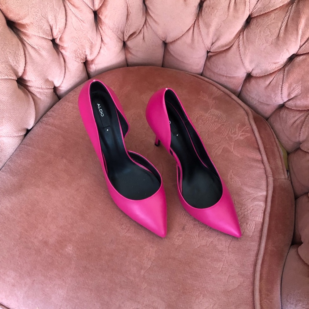 Bright pink high heels